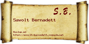 Savolt Bernadett névjegykártya